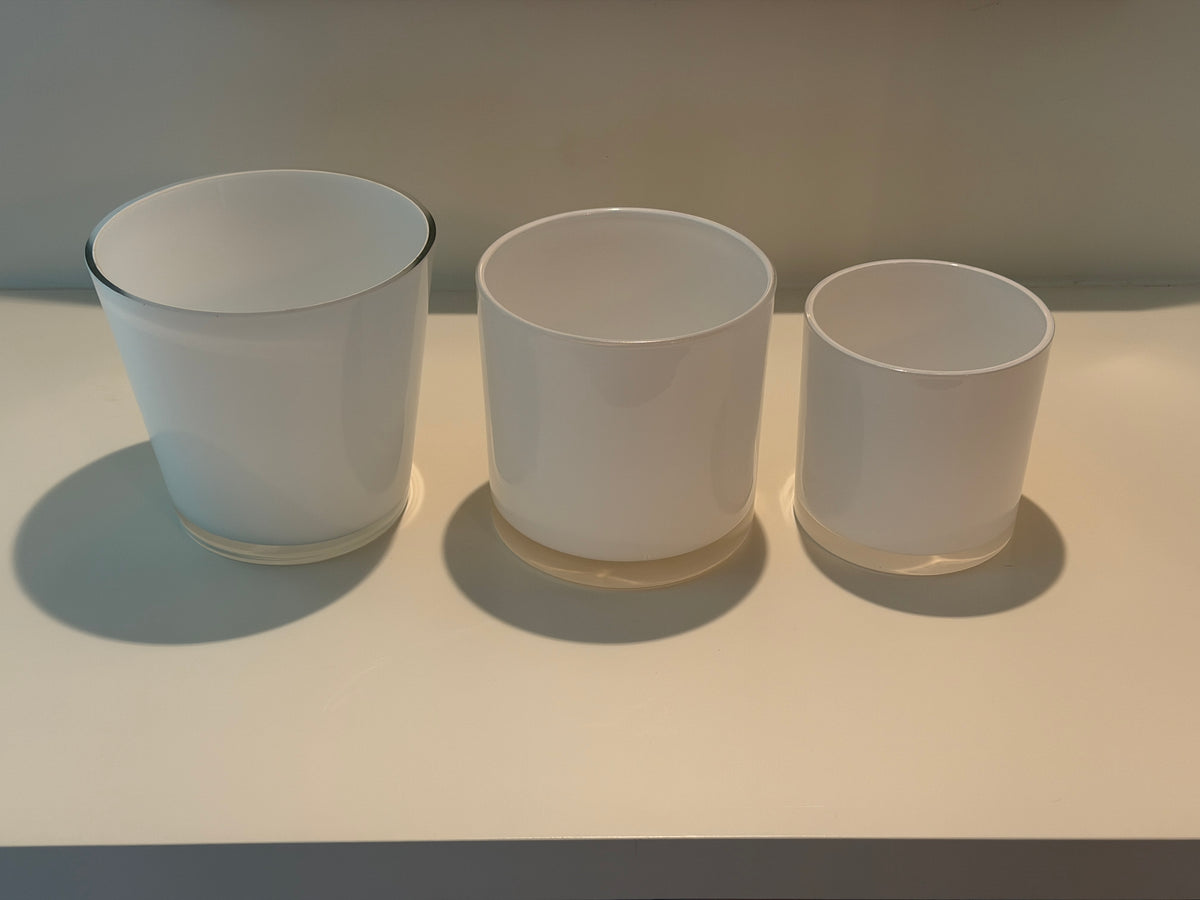 6" Premium White Glass